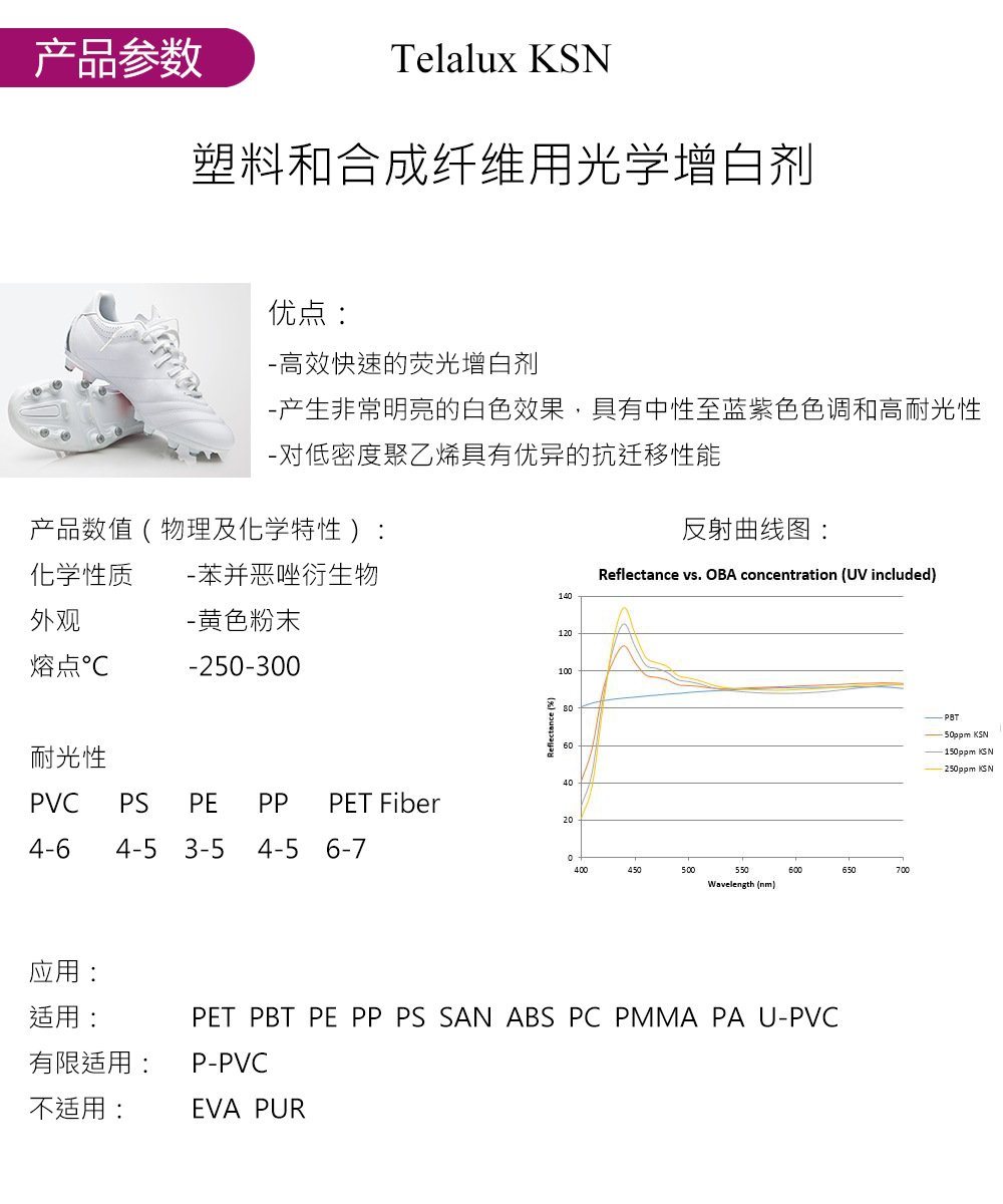 科萊恩KSN增白劑 塑料用熒光增白劑KS-N